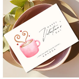 コーヒーのバレンタインデーおもしろいカードよりも愛する 招待状