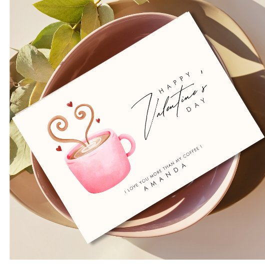 コーヒーのバレンタインデーおもしろいカードよりも愛する 招待状