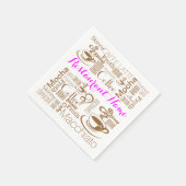 コーヒーのパーソナライズされたダイナー名 スタンダードカクテルナプキン (角)