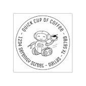 コーヒーのビジネスラウンドアドレスを提供するロボット ラバースタンプ (インプリント)