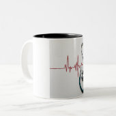 コーヒーのビートを聞く ツートーンマグカップ (正面左)