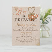 コーヒーのブライダルシャワーへの招待 招待状 (スタンド正面)