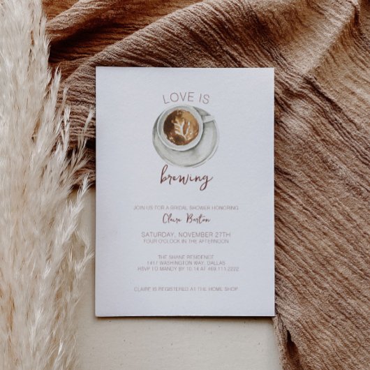 コーヒーのブライダルシャワーへの招待 招待状