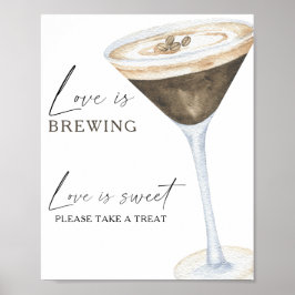 コーヒーのブライダルシャワー Love is sweet take a treat ポスター