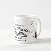 コーヒーのマグのパーソナライズされたアコーディオン コーヒーマグカップ (正面右)