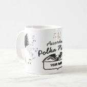 コーヒーのマグのパーソナライズされたアコーディオン コーヒーマグカップ (正面左)