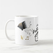 コーヒーのマグのパーソナライズされたアコーディオン コーヒーマグカップ (左)