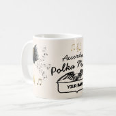 コーヒーのマグのパーソナライズされたアコーディオン コーヒーマグカップ (正面左)