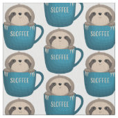 コーヒーのマグカップのスロフィー・スロース ファブリック (クローズアップ)