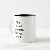 コーヒーのマグカップを強化し ツートーンマグカップ (正面左)