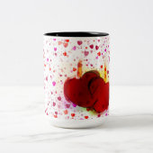 コーヒーのマグカップを愛する ツートーンマグカップ (中央)