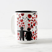 コーヒーのマグカップを愛する ツートーンマグカップ (正面左)