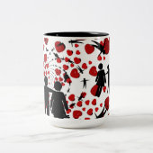 コーヒーのマグカップを愛する ツートーンマグカップ (中央)