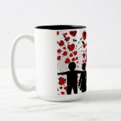 コーヒーのマグカップを愛する ツートーンマグカップ (左)