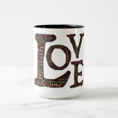 コーヒーのマグカップを愛する ツートーンマグカップ (中央)