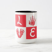 コーヒーのマグカップを愛する ツートーンマグカップ (中央)