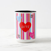 コーヒーのマグカップを愛する ツートーンマグカップ (中央)