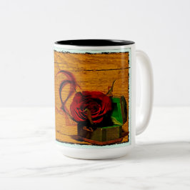 コーヒーのマグカップを愛する ツートーンマグカップ