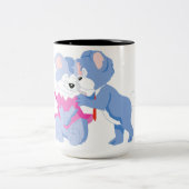 コーヒーのマグカップを愛する ツートーンマグカップ (中央)