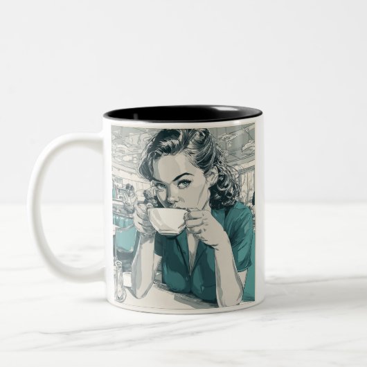 コーヒーのマグカップ ツートーンマグカップ (左)
