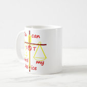 コーヒーのマグカップ「正義を取り消す」 コーヒーマグカップ (正面左)