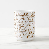 コーヒーのマグブラウン渦巻き コーヒーマグカップ (中央)