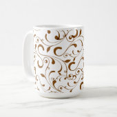 コーヒーのマグブラウン渦巻き コーヒーマグカップ (正面左)