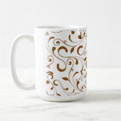 コーヒーのマグブラウン渦巻き コーヒーマグカップ (左)