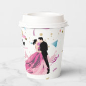 コーヒーのユニーク香結婚合わせおもしろい 紙コップ (裏面)