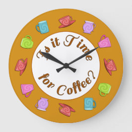 コーヒーのラウンドクロックの時間か ラージ壁時計