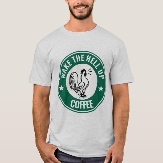 コーヒーのルースターTシャツを起こせ Tシャツ (正面)