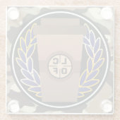 コーヒーのレギオン – コーヒー迷彩柄ガラスコースター ガラスコースター (裏面)