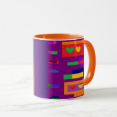 コーヒーのロゴをピンクオレンジブルーで飲みなさいデザイン マグカップ (正面右)