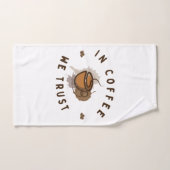 コーヒーの中で我々は信頼すおもしろいる ハンドタオル (ハンドタオル)