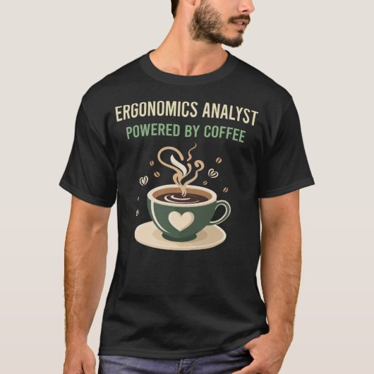 コーヒーの人間工学アナリストによって動く Tシャツ (正面)