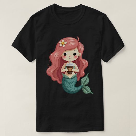 コーヒーの人魚 Tシャツ (デザイン正面)