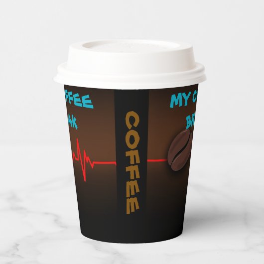 コーヒーの休憩 紙コップ (左)