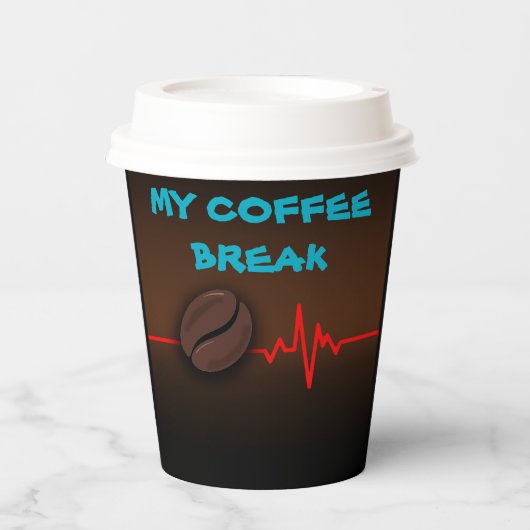 コーヒーの休憩 紙コップ (正面)