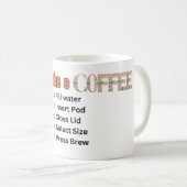 コーヒーの作り方 楽しいタイポグラフィ コーヒーマグカップ (正面右)