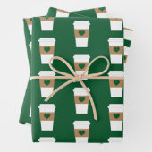 コーヒーの使い捨てコーヒーカップが好き ラッピングペーパーシート (インサイチュ)