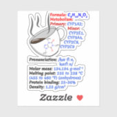 コーヒーの公式と構造 – カフェイン化学 シール (シート)