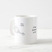 コーヒーの前と後の怠惰おもしろいな日ドードル コーヒーマグカップ (正面左)