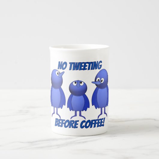 コーヒーの前にツイートしない ボーンチャイナマグカップ (正面)