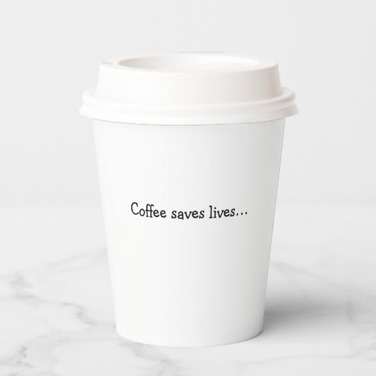 「コーヒーの前に何が起こるか、コーヒーの前に残れ!」 紙コップ (裏面)