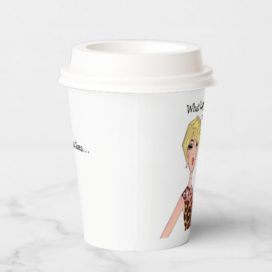 「コーヒーの前に何が起こるか、コーヒーの前に残れ!」 紙コップ (右)