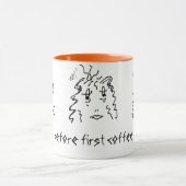 コーヒーの前に私 – コーヒー修理を必要とする女性! マグカップ (中央)