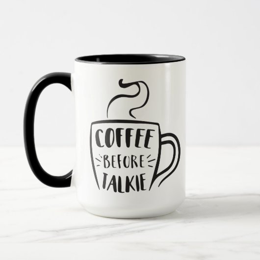 コーヒーの前に話す マグカップ (左)