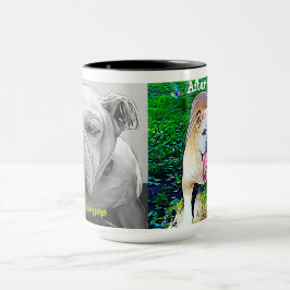 コーヒーの前に、コーヒーの後、眠い犬とパーキー犬 マグカップ