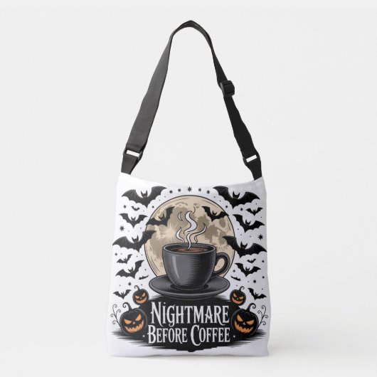 コーヒーの前の悪夢 ハロウィン クロスボディバッグ (正面)