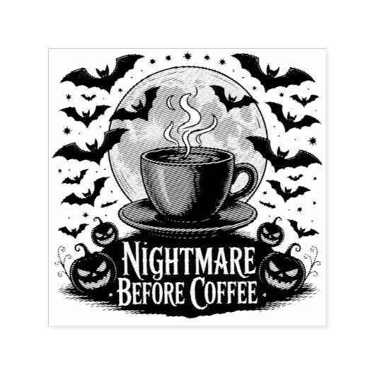 コーヒーの前の悪夢 ハロウィン セルフインキングスタンプ (デザイン)